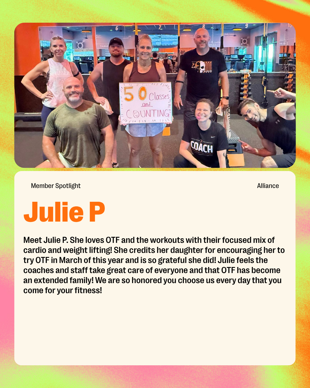 Julie P member spotlight